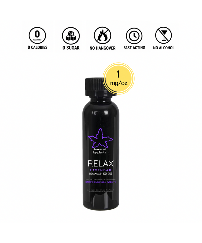 Relax lavender 1mg per oz THC Drink by Powered By Plants