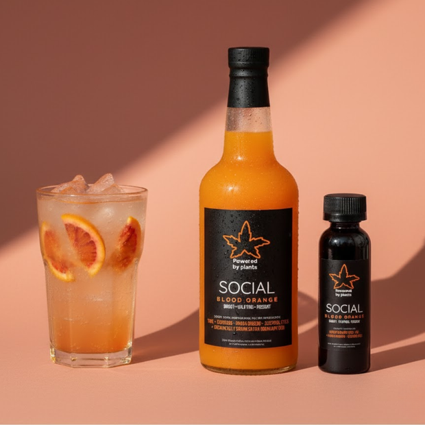 <h3>Social Blood Orange</h3><h4>Connectionn & Joy</h4><p>5mg THC per shot for Social + Connections</p>